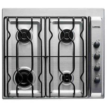 LONGVIE ANAFE A2600XF INOX Multigas-60cm-Inox-encastr-4 horn-válv.de seg-enc.1 mano