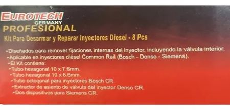 Kit Eurotech para Desarmar y Reparar Inyectores Common Rail