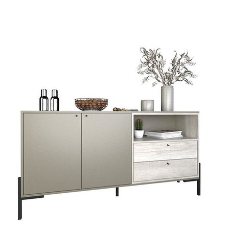 Vajillero Metalwood DS Home Nevado Gris 152x85x36 cm