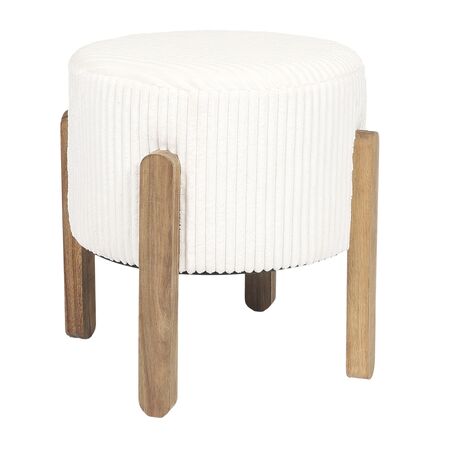 Banquito Bajo con Patas de Madera Proline Scott Beige HD0337