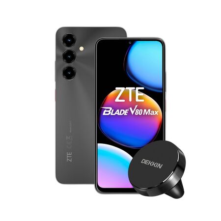 Combo ZTE V80 Max 4+256GB Negro + Car Holder Redondo Dekkin