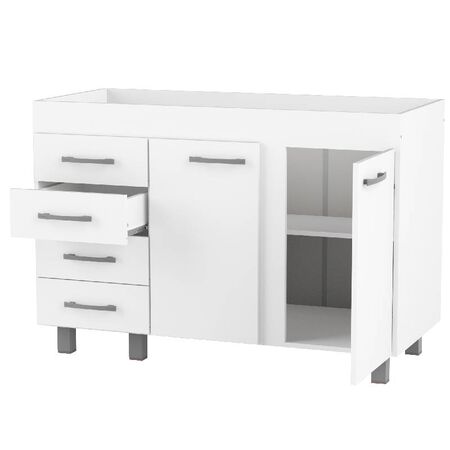 BAJOMESADA ORLANDI BL 612 PREMIUM - BLANCO, 2 PUERTAS, 4 CAJONES
