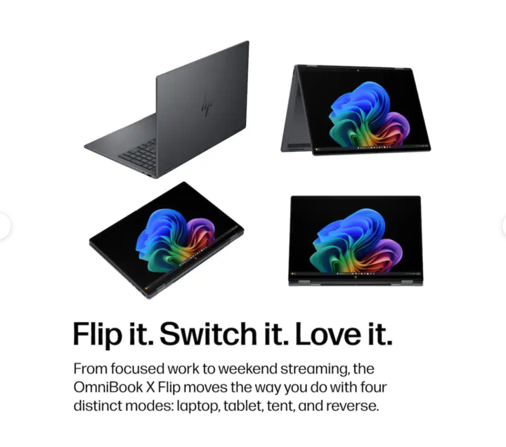 HP - OMNIBOOK X FLIP 2-IN-1 - INTEL CORE ULTRA 7 SERIE 355 - 16GB - 1TB SSD - 16" 2K OLED TOUCH (2026) - Vista 2