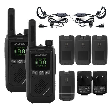 Handy Baofeng BF-T17 Kit x2 16CH UHF Display LCD + 4 Baterías y 2 Manos Libres