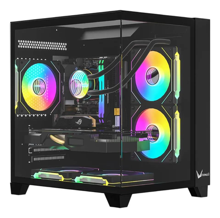 GABINETE GAMER FORMULA V LINE CRYSTAL Z9 FLOE BLACK SIN CONTROLADORES RGB (ATX, 7 FANS FLOE 12BK ARPW) SIN CONTROLADORES RGB