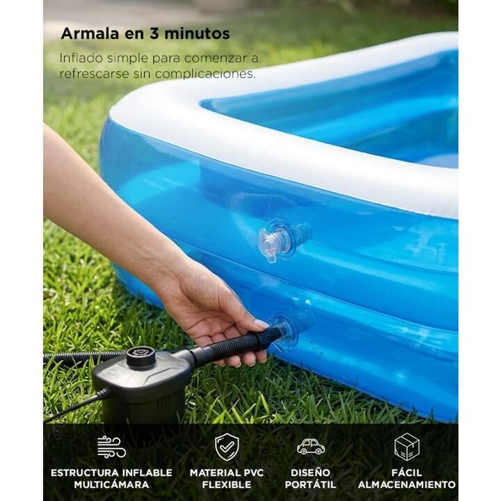 Pileta Inflable Rectangular Gadnic Familiar 1530 Lt PVC - Vista 4