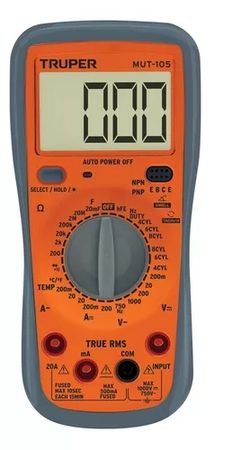 Tester Multimetro Digital Automotriz Truper 10403 20a C/ Rms
