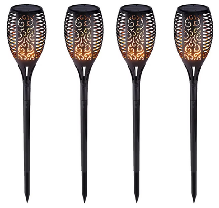Estaca Solar Antorcha 12 Leds x4 Unidades