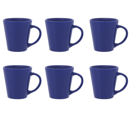 SET X6 JARROS MUG 250 CC CONICO DROP AZUL - OXFORD