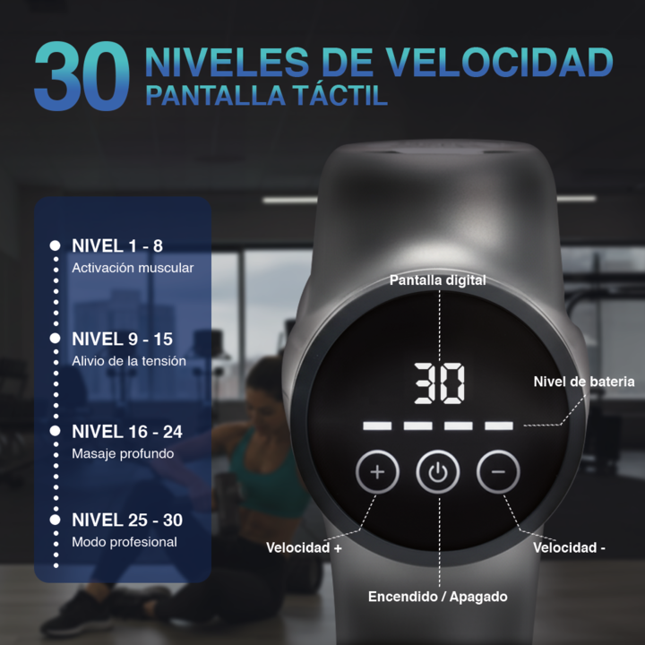 Pistola Masajeadora Melfit Deep Force P1000Max Rehabilitacion Muscular Portatil - Vista 2
