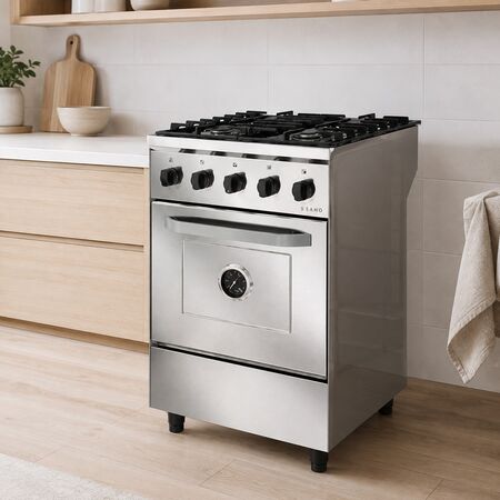 Cocina Industrial Saho Kuma 550 4 Hornallas Puerta Ciega 