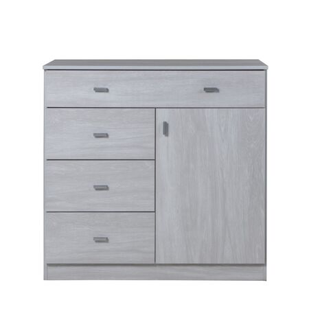 COMODA CAJONERA DORMITORIO DE 4 CAJONES Y 1 PUERTA NEVADA