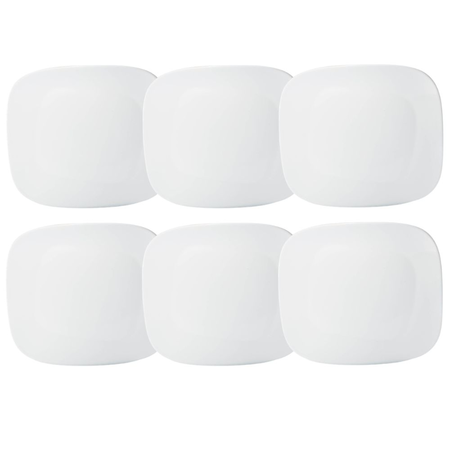Shift Blanco - Set X 6 Platos Playos 28X24 Cm Porcelana