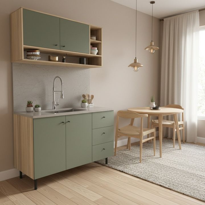 Alacena Moderna de 120 CM Verde Safari 2 Puertas JOUMELA - Vista 2