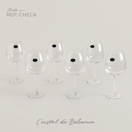 Set X 6 Copas De Cristal De Bohemia Anser 770 Ml