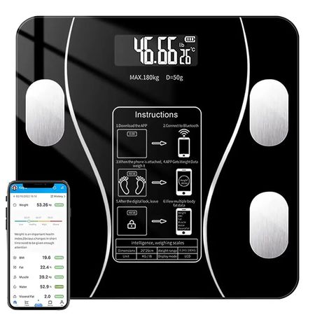 Balanza de Baño Negra Gadnic Digital con APP