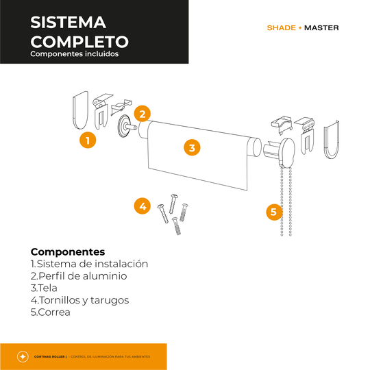 Cortina Roller Blackout Premium 220x220cm Shade Master - Vista 5