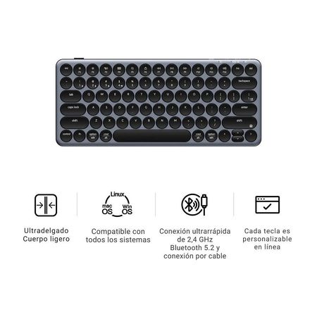Teclado Inalámbrico Keychron B3 Pro 75% Gris espacial