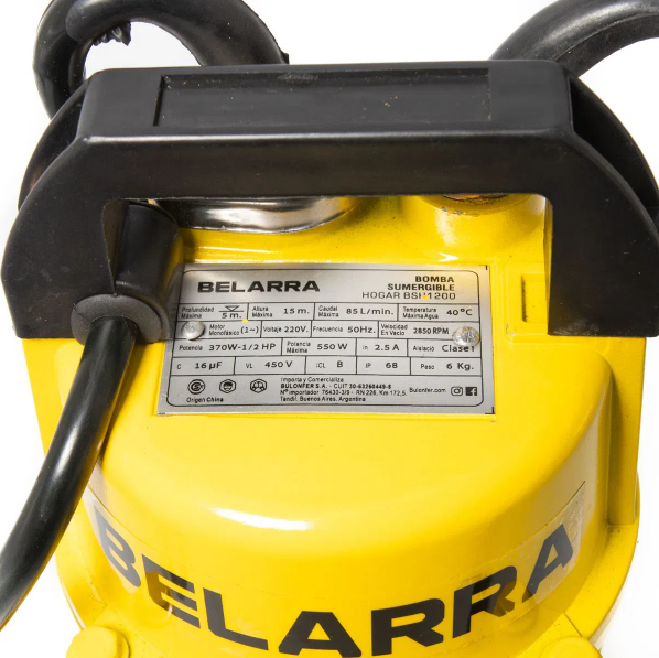 BOMBA SUMERGIBLE BELARRA 1/2Hp 370W (602.BSH1200) - Vista 3