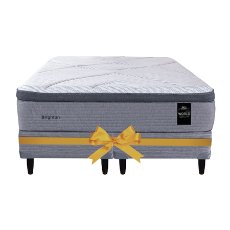 Promo Colchon King Koil Brighton Super King 200x200 Resortes Pocket con Pillow Inteligente + Sommier de Regalo
