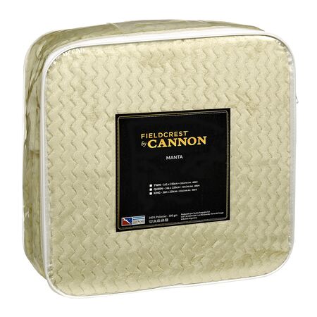 Manta De Microfibra Cannon Jacquard Original Medida King Beige