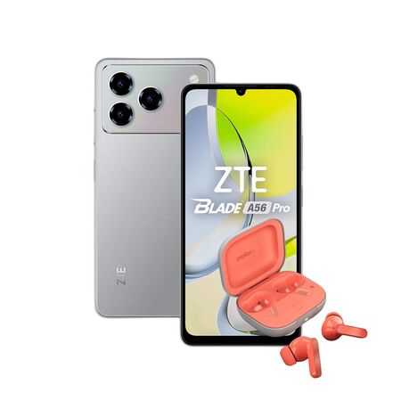 Combo ZTE A56 Pro 4+8GB 128GB Grey + Moto Buds Guitar Peach Pink