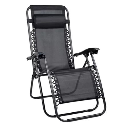 Sillon De Caño Outdoors Textileno - Múltiples Posiciones Gravedad Cero Negro