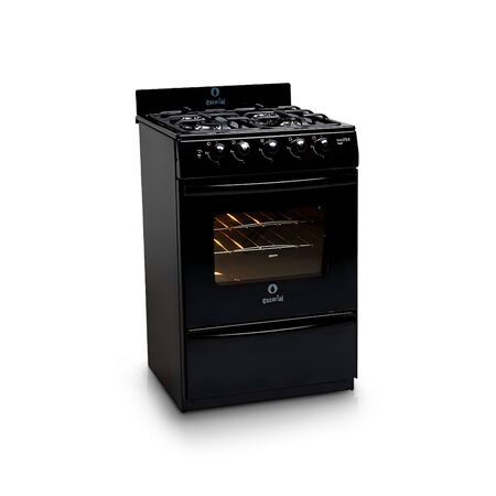 Cocina 56cm multigas Negra Escorial Master Style Luz/enc