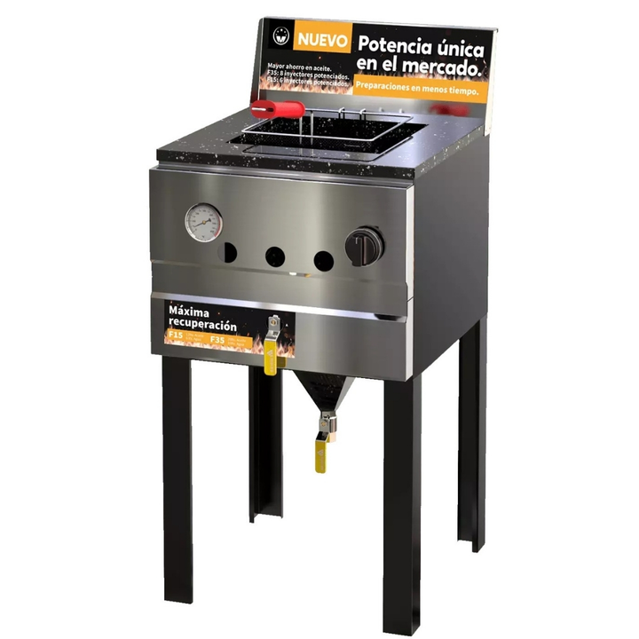Freidora Industrial Morelli Potenciado F-15 15 Lts Acero Inoxidable - Vista 1