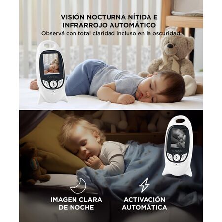 Baby Call Monitor Gadnic Audio Melodias Video con Visión Nocturna