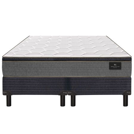 Colchon y Sommier King Koil Finesse Super King 200x200x27cm de Resortes LFK con Pillow de Espuma Firme