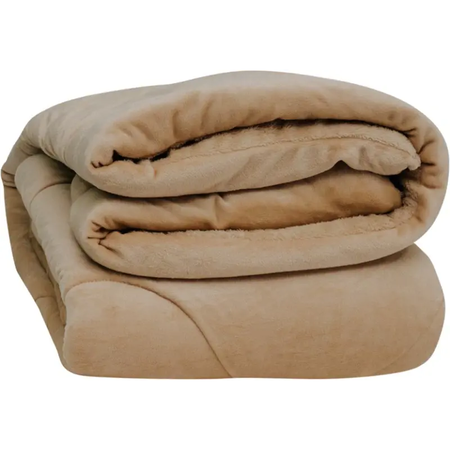 Acolchado Fp Home Corderito Liso 2 Plazas Y Media Beige