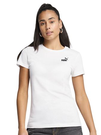 Remera Puma Essentials Small No.1 Logo Sportstyle Mujer Moda Blanco