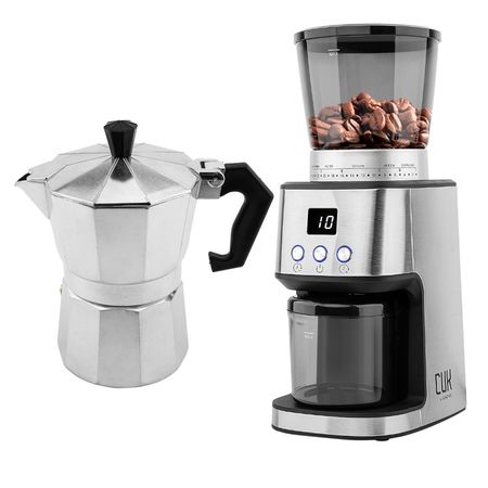Kit de Cafetera de Aluminio Gadnic + Molinillo Gadnic de Café Eléctrico