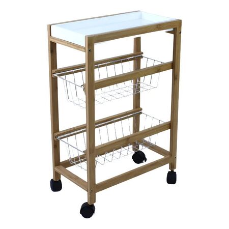 Carro Organizador De Cocina Atma Home Bambú 3 Niveles Madera HB0402088