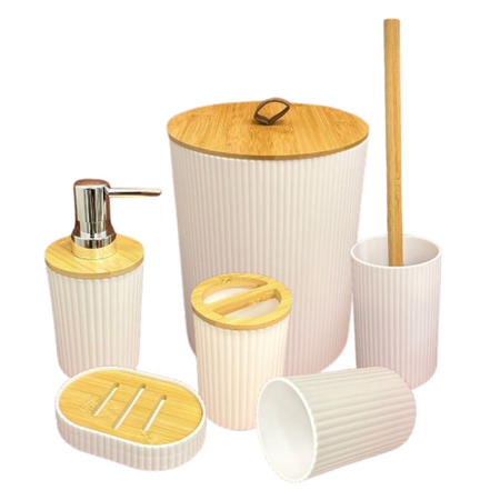 Set de Bano con Accesorios 6 Pzas Blanco