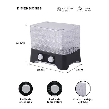 Deshidratador De Alimentos Gadnic 4 Bandejas 235w