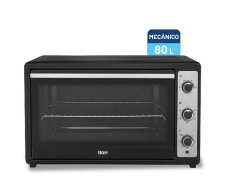 HORNO GRILL BGH BHE80M25I 80L CONVECCION NEGRO