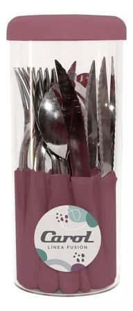 Juego De Cubiertos 24 Piezas Carol En Frasco Fusion Borravi ( 41224-FBO)