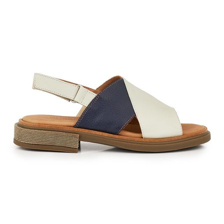 SANDALIA SONARI NATURAL Y AZUL