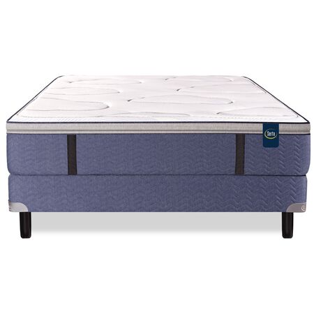 Colchon y Sommier Serta Pensilvania 2 Plazas y Media 140x190x32 de Resortes Pocket Con Pillow Inteligente Viscoelastico