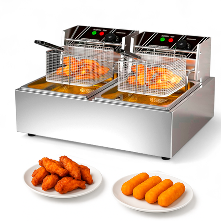 Freidora Eléctrica de Aceite Doble Canasto 20 Lts Novohome 