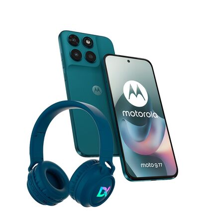 Combo Moto G77 8+256GB Shaded Spruce + Auriculares Vincha Dekkin Verde