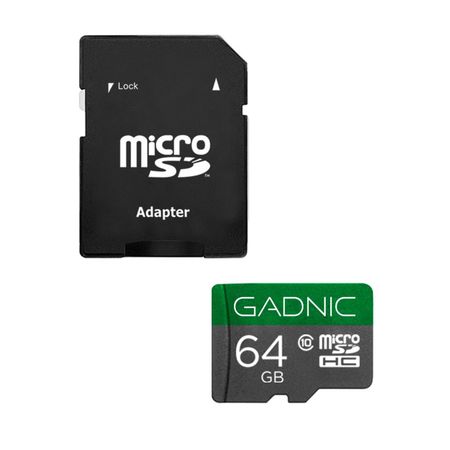 Memoria Micro SD Gadnic 64GB Clase 10 Adaptador Incluido