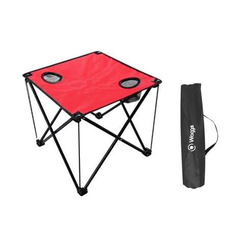 cMesa Plegable Camping Playa Portavasos Waggs Antideslizante Rojo
