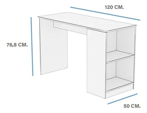 Escritorio Fiplasto 120cm Con Estante ES0007 Blanco y Coco - Vista 4