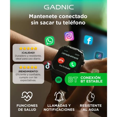 Smartwatch Reloj Deportivo Gadnic Android Resistente Al Agua 