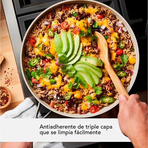 Sarten Kitchenaid Antiadherente Ceramico 31 Cm Negro - Vista 5