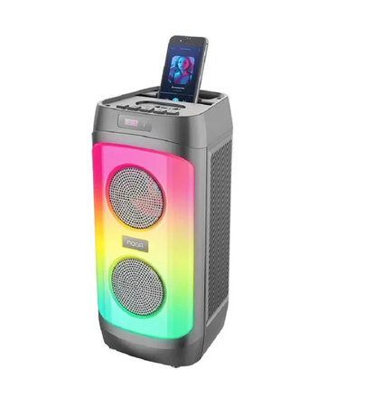 Parlante Portatil Noga Ng-bt645 Bluetooth Karaoke Leds 20w Negro
