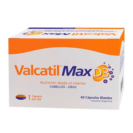 Valcatil Max D3 60 Capsulas Blandas Suplemento Cabellos Uñas
